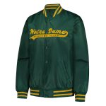 Notre Dame Fighting Irish A Game Green Varsity Satin Jacket