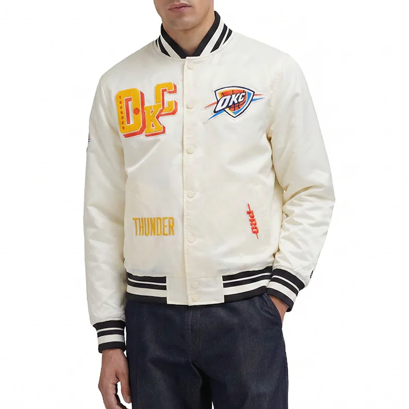 Oklahoma City Thunder Best of Rib Satin Jacket 01 Oklahoma City Thunder Best of Rib Satin Jacket