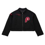 Philadelphia Phillies Black Mechanic Cropped Full-Zip Jacket