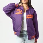 Phoenix Suns A Game Purple Varsity Satin Jacket
