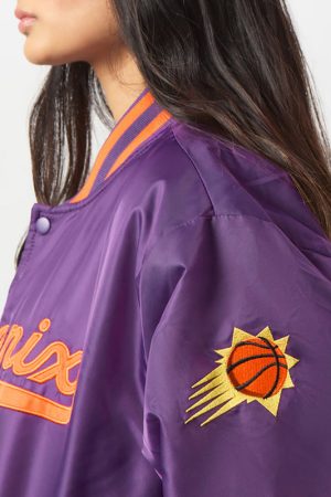Phoenix Suns A Game Purple Varsity Satin Jacket