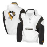 Pittsburgh Penguins White & Black Breakaway Anorak Hooded Jacket