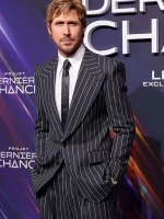 Ryan Gosling Project Hail Mary Premiere Pinstripe Suit