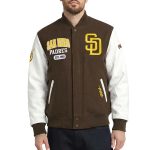 San Diego Padres City Arch Brown and White Varsity Jacket