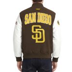 San Diego Padres City Arch Brown and White Varsity Jacket