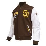 San Diego Padres City Arch Brown and White Varsity Jacket