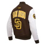 San Diego Padres City Arch Brown and White Varsity Jacket