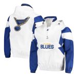 St. Louis Blues White & Blue Breakaway Anorak Hooded Jacket