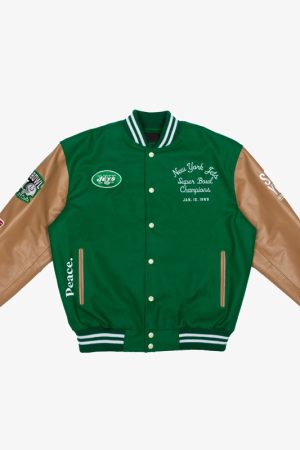Super Bowl 1969 NY Jets Green and Brown Varsity Jacket