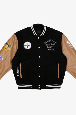 Super Bowl 1979 Pittsburgh Steelers Black and Brown Varsity Jacket