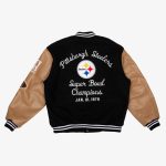Super Bowl 1979 Pittsburgh Steelers Black and Brown Varsity Jacket