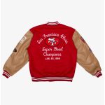 Super Bowl 1989 San Francisco 49ers Red and Brown Varsity Jacket
