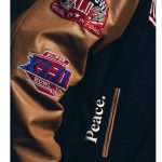 Super Bowl 2008 NY Giants Navy and Brown Varsity Jacket