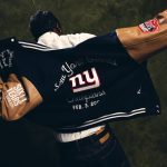 Super Bowl 2008 NY Giants Navy and Brown Varsity Jacket