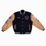 Super Bowl 2017 New England Patriots Navy and Brown Varsity Jacket