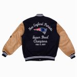 Super Bowl 2017 New England Patriots Navy and Brown Varsity Jacket