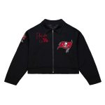 Tampa Bay Buccaneers Black Mechanic Cropped Full-Zip Jacket