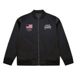 Team USA Coach Snoop Black Satin Bomber Jacket