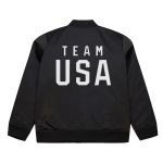 Team USA Coach Snoop Black Satin Bomber Jacket