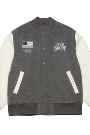 Team USA Coach Snoop Heather Gray Varsity Jacket
