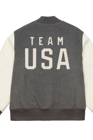 Team USA Coach Snoop Heather Gray Varsity Jacket