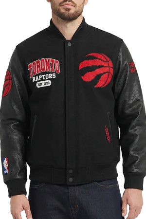 Toronto Raptors City Arch Black Varsity Jacket