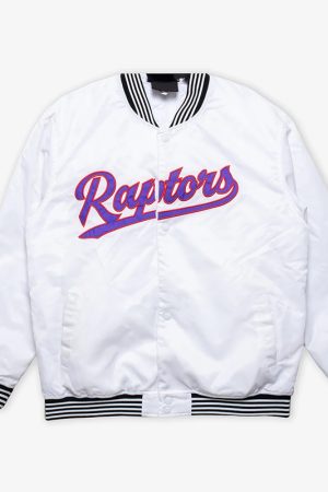 Toronto Raptors White Varsity Nylon Jacket