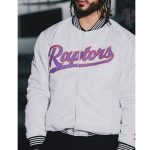 Toronto Raptors White Varsity Nylon Jacket