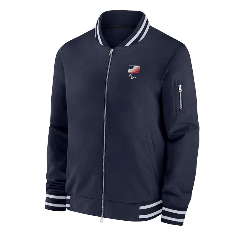 U.S. Paralympics Navy Full-Zip Bomber Jacket 01 U.S. Paralympics Navy Full-Zip Bomber Jacket