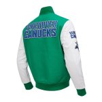 Vancouver Canucks Classic Green and White Varsity Jacket