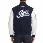 Winnipeg Jets Classic Navy and White Varsity Jacket