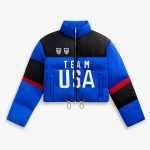 Women’s Blue Team USA Puffer Cropped Jacket