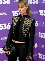 Margot Robbie 2026 Met Gala McQueen Napoleon Military Jacket – Black & Golden