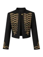 Margot Robbie 2026 Met Gala McQueen Napoleon Military Jacket – Black & Golden