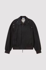Taylor Swift Knicks Game 2026 Stella Mccartney Black Patchwork Denim Bomber Jacket