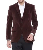 Men’s Two Button Brown Velvet Jacket