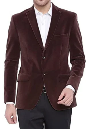 Men’s Two Button Brown Velvet Jacket
