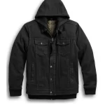 Men’s 3 In 1 Black Denim Motorcycle Jacket