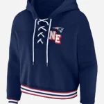 Andrews New England Patriots Navy Lace-Up Hoodie