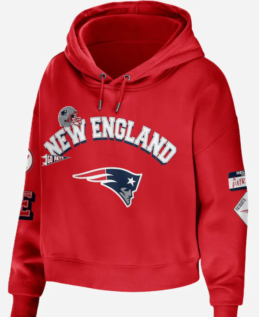 Erin Andrews New England Patriots Cropped Hoodie 01 Erin Andrews New England Patriots Cropped Hoodie