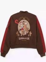 Movie Toy Story 5 2026 Jessie Saddle Up Brown and Red Bomber Jacket