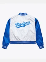 Los Angeles Dodgers Cropped Satin Full-Snap Jacket