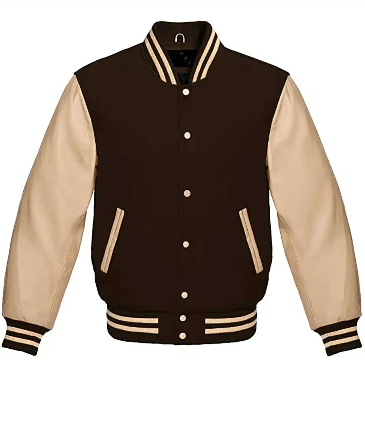 Men’s Bomber Brown Varsity Jacket 01 Men’s Bomber Brown Varsity Jacket