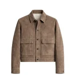 Mens Cropped Fit Split Suede Jacket