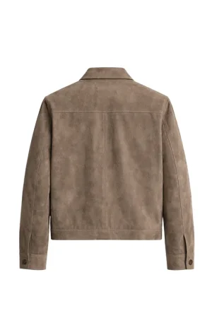 Mens Cropped Fit Split Suede Jacket