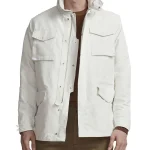Men’s White Field Cotton Jacket with Hood