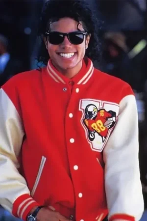 Michael 2026 Jaafar Jackson Red Varsity Jacket