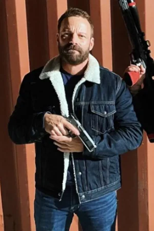 Ryan Robbins Sniper Rogue Mission Shearling Denim Jacket