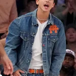 Timothée Chalamet Chrome Hearts Knicks Denim Jacket inspired by his NBA Finals courtside look, featuring premium blue denim and New York Knicks-inspired detailing.