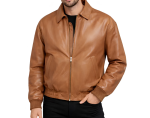 Cognac Oversized Bomber Jacket - Image 3